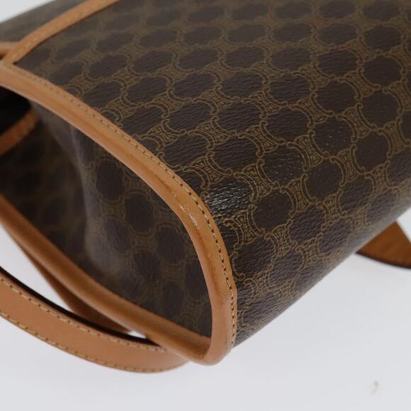 CELINE Macadam Canvas Shoulder Bag Pvc Leather Brown Gold - Picture 4 of 12